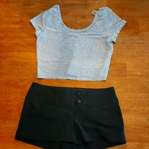 American Eagle crop top and Charlotte Russe Shorts